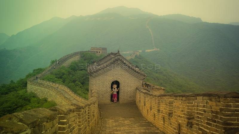 长城,城楼,城垣,图画,人物特写