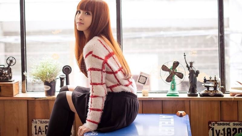 吊带睡衣,美女,水手服,女人,毛衣