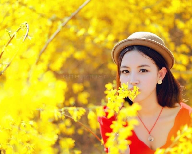 卡通动漫人物,植物,美女,银杏林,女孩