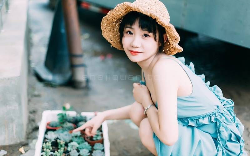 美女,硬草帽,芭芘娃娃玩具,沙滩帽,婚纱写真