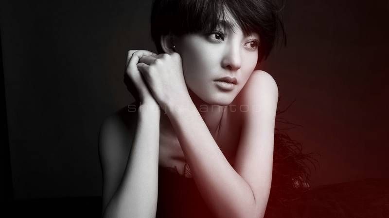 王丽坤,美女,人物特写,女孩,头发