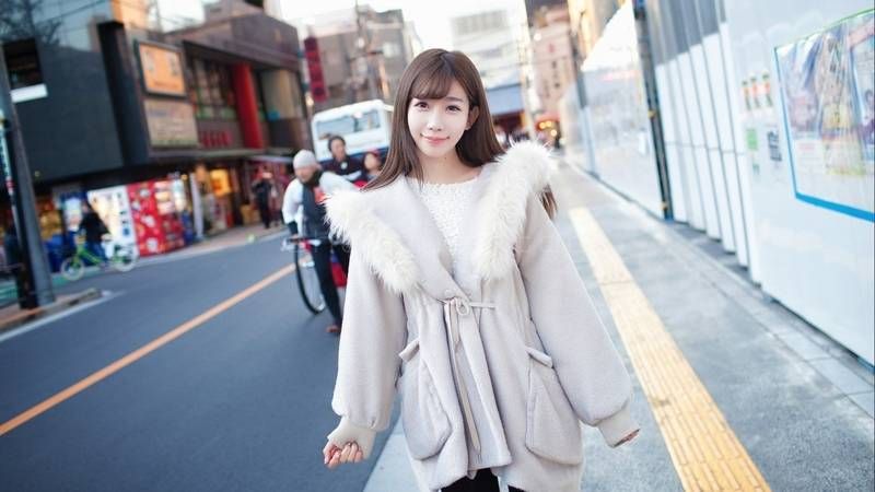 街道,服装,人物特写,美女,皮草