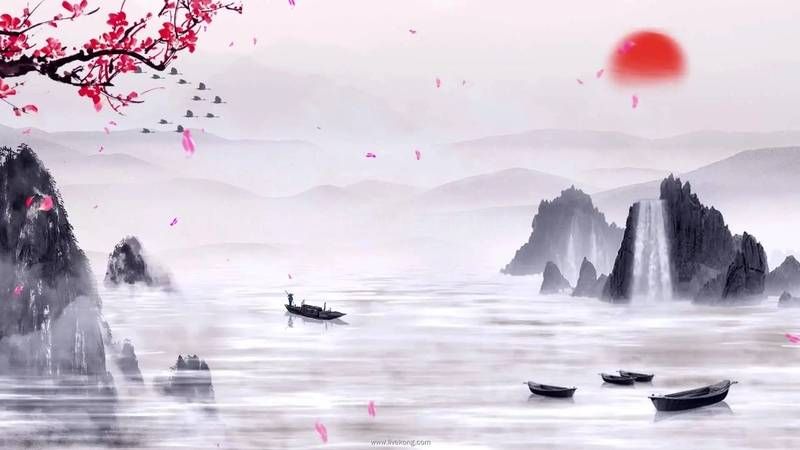绘画,工笔画,卡通动漫人物,图画,风景矢量图