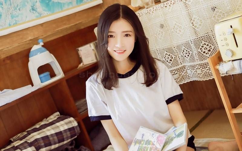 美女,女孩,家居服,上装,霹雳